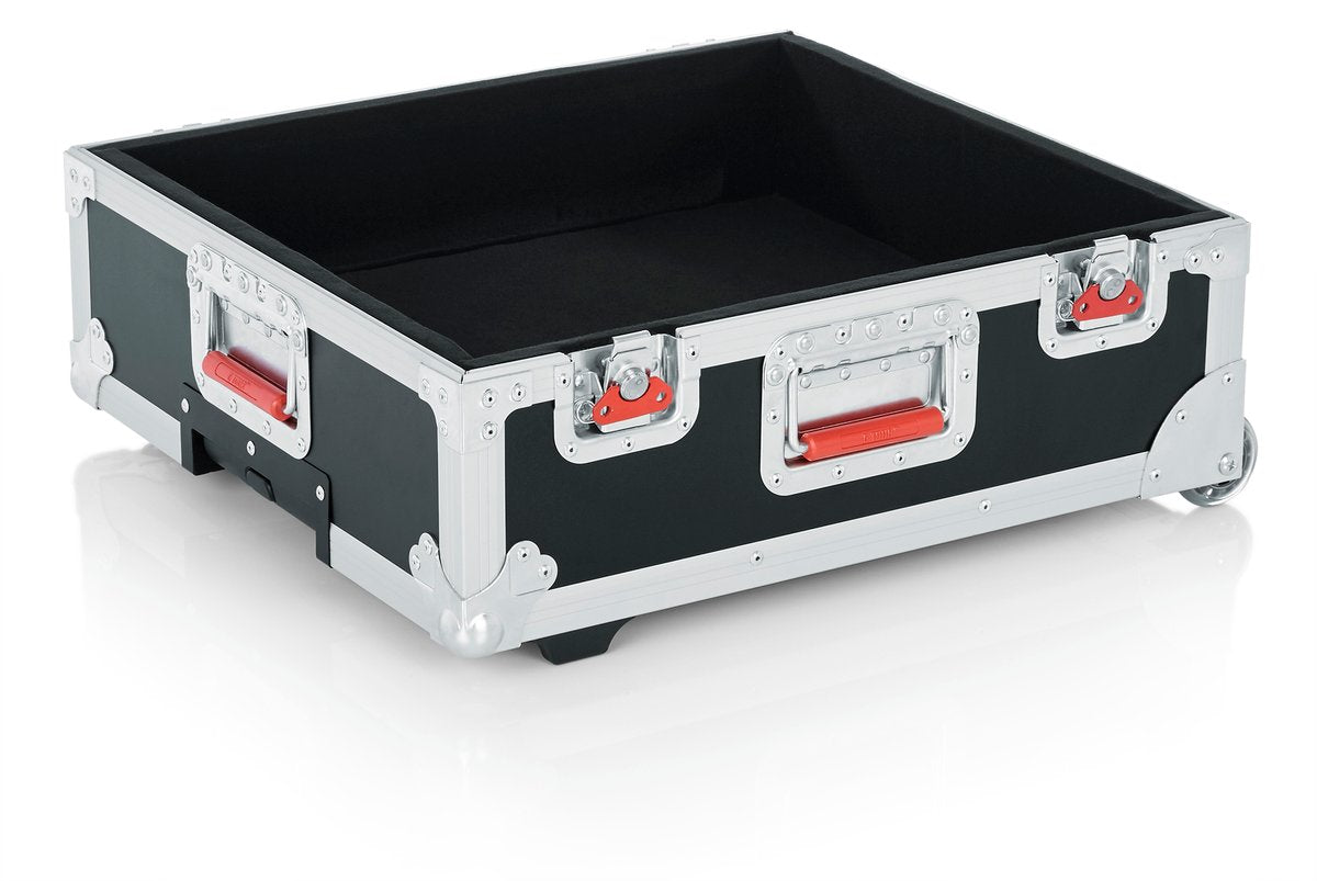 ATA Wood Flight Case for Mixers; 19" X 21" X 6.5"; w/ Wheels