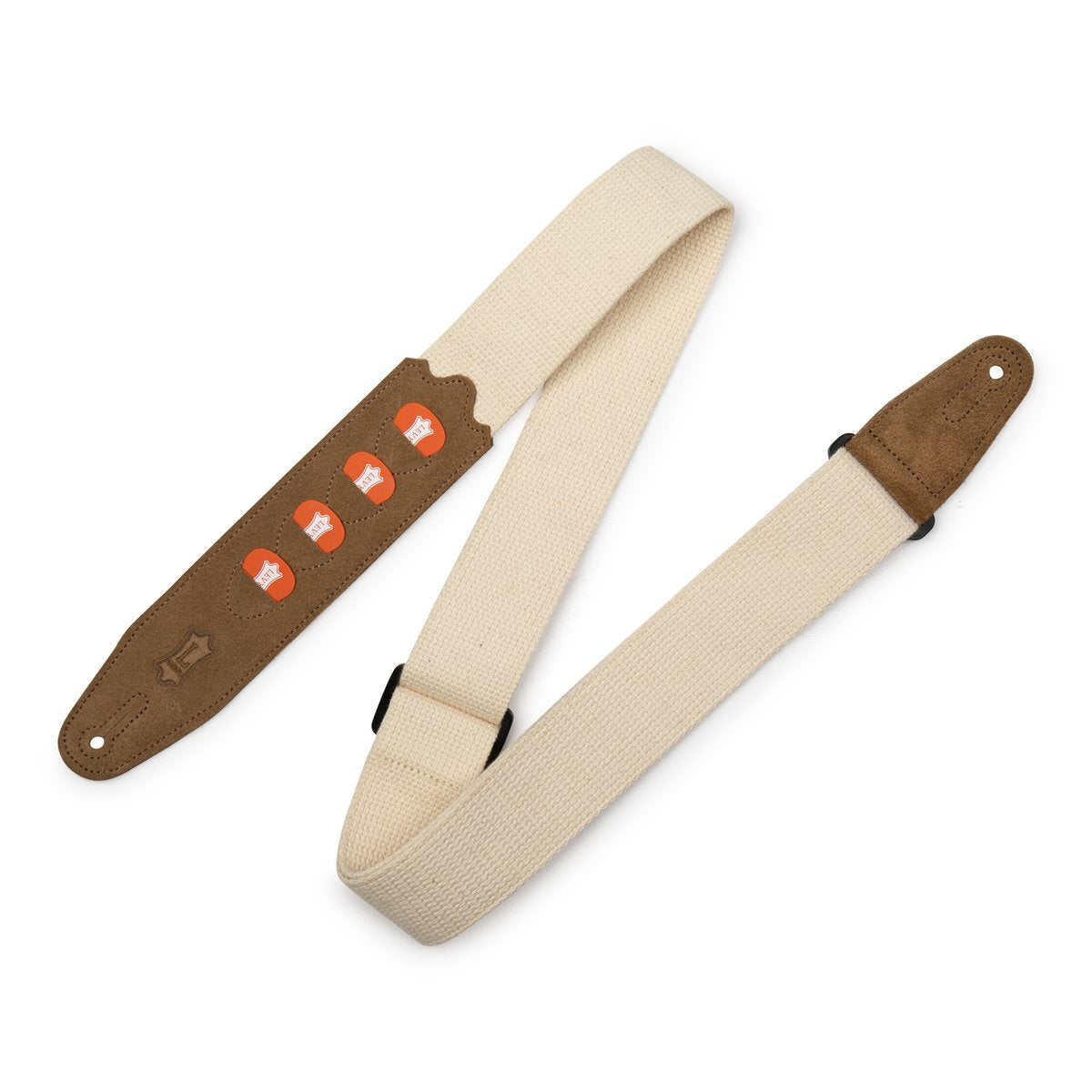 2" Natural Cotton Pick Holder Guitar Strap