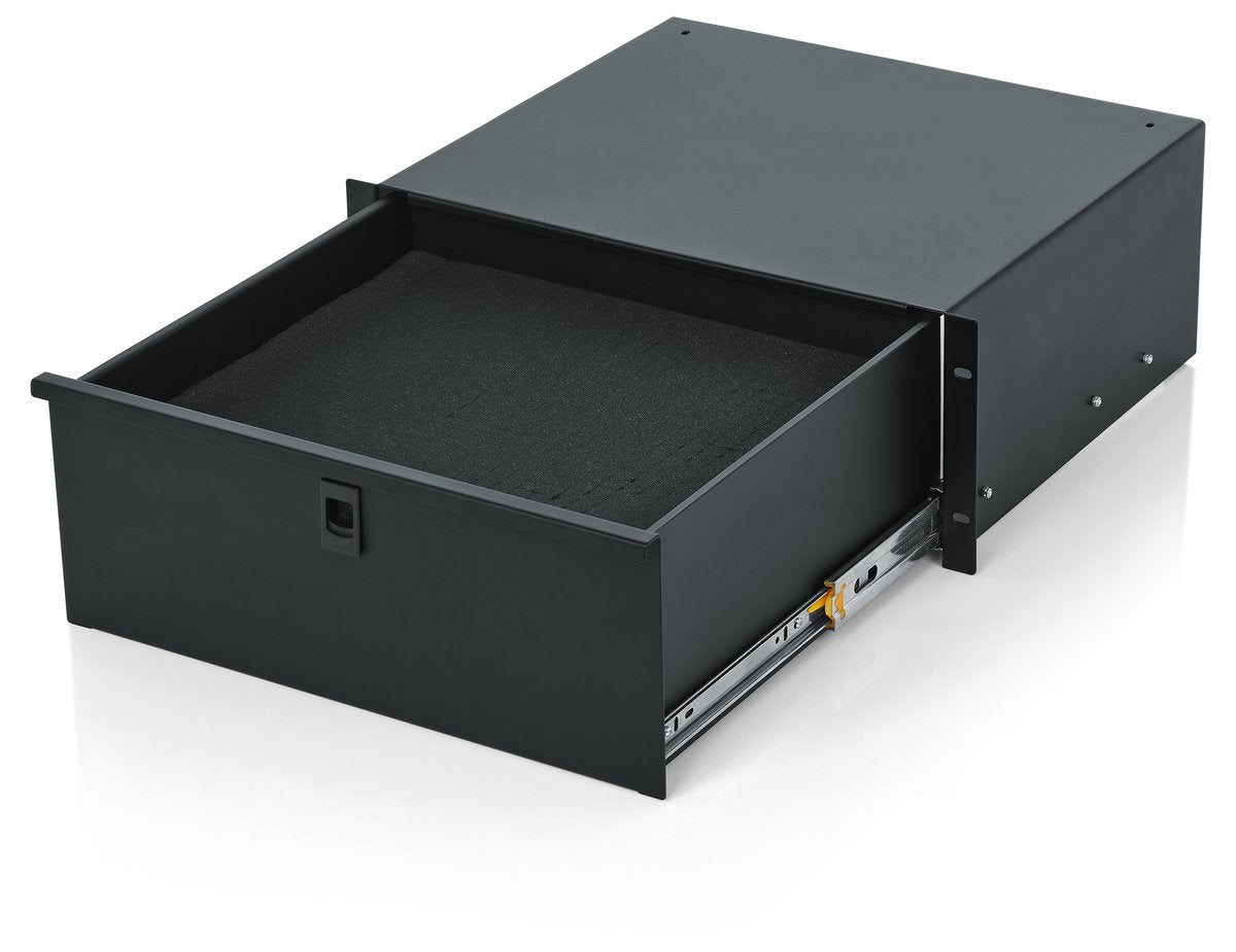 Gator Rackworks Rack Drawer; 14.2" Deep; Lockable; Diced Foam Interior; 4U