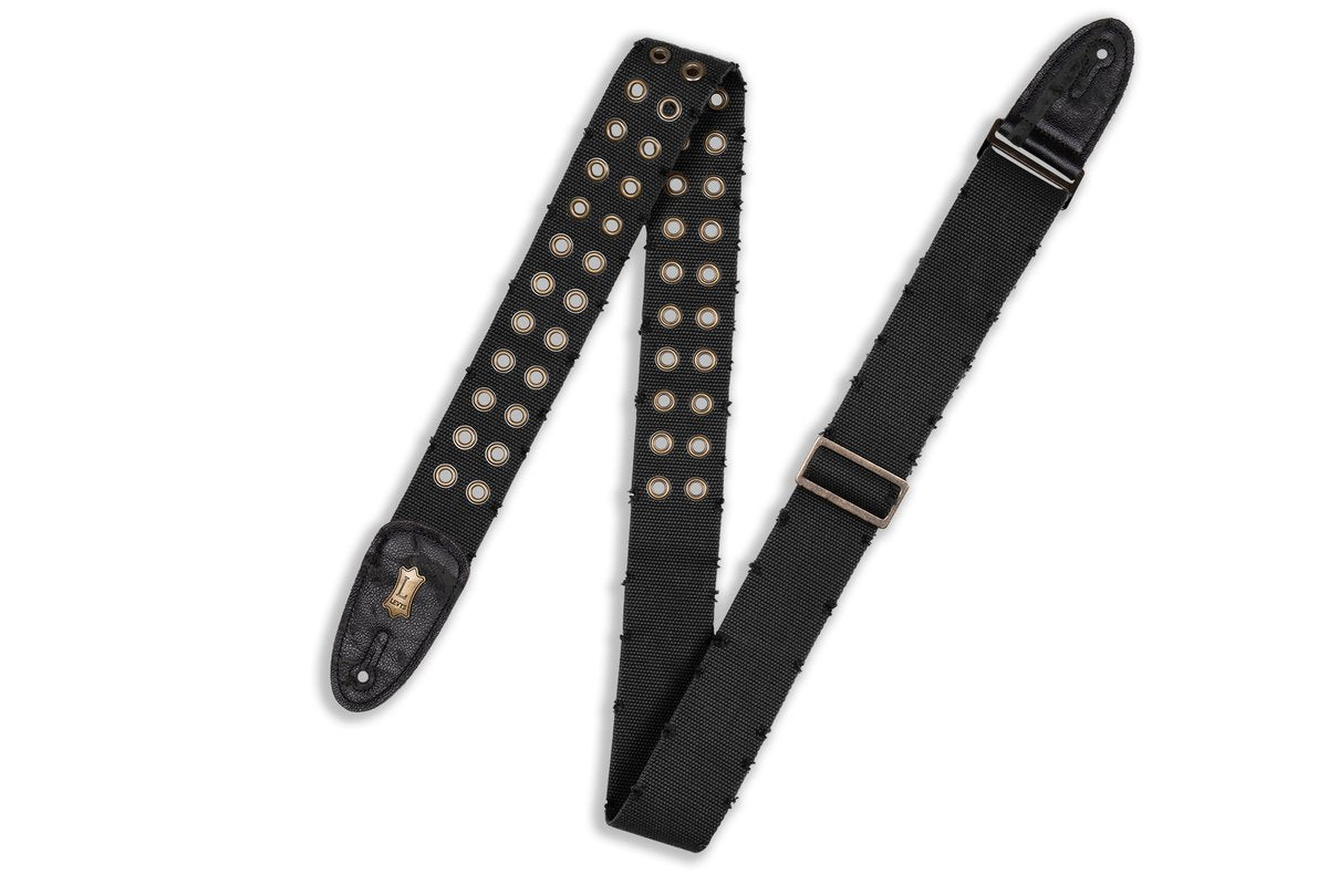 2" Wide Black Cotton Guitar Strap.