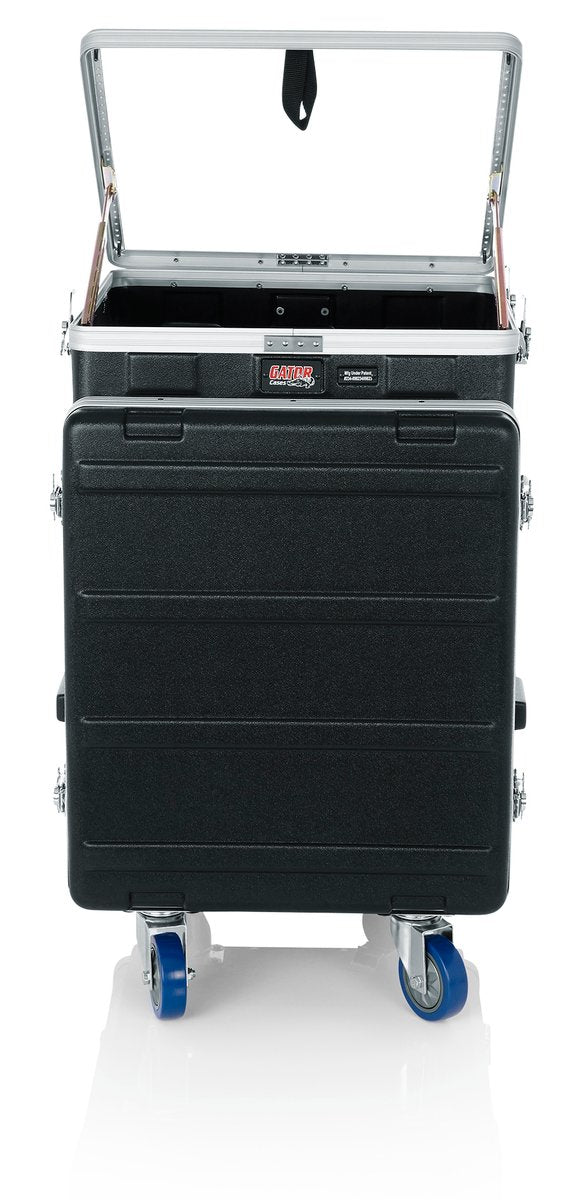 ATA Molded PE Pop-Up Console Rack; 10U Top; 12U Bottom; w/ Casters