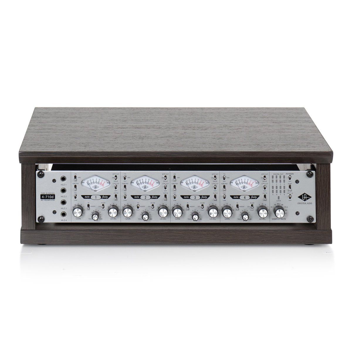 Elite Furniture Series 2U Desktop Studio Rack in Dark Walnut Brown Finish