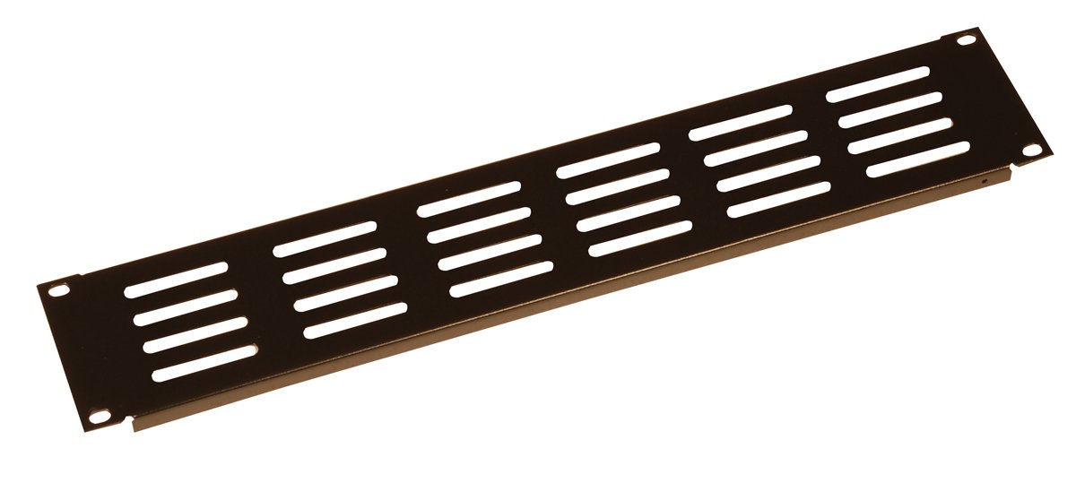 Gator Rackworks Slotted Panel; Elongated Vent Holes; 1.2mm; Flanged for Rigidity; 2U