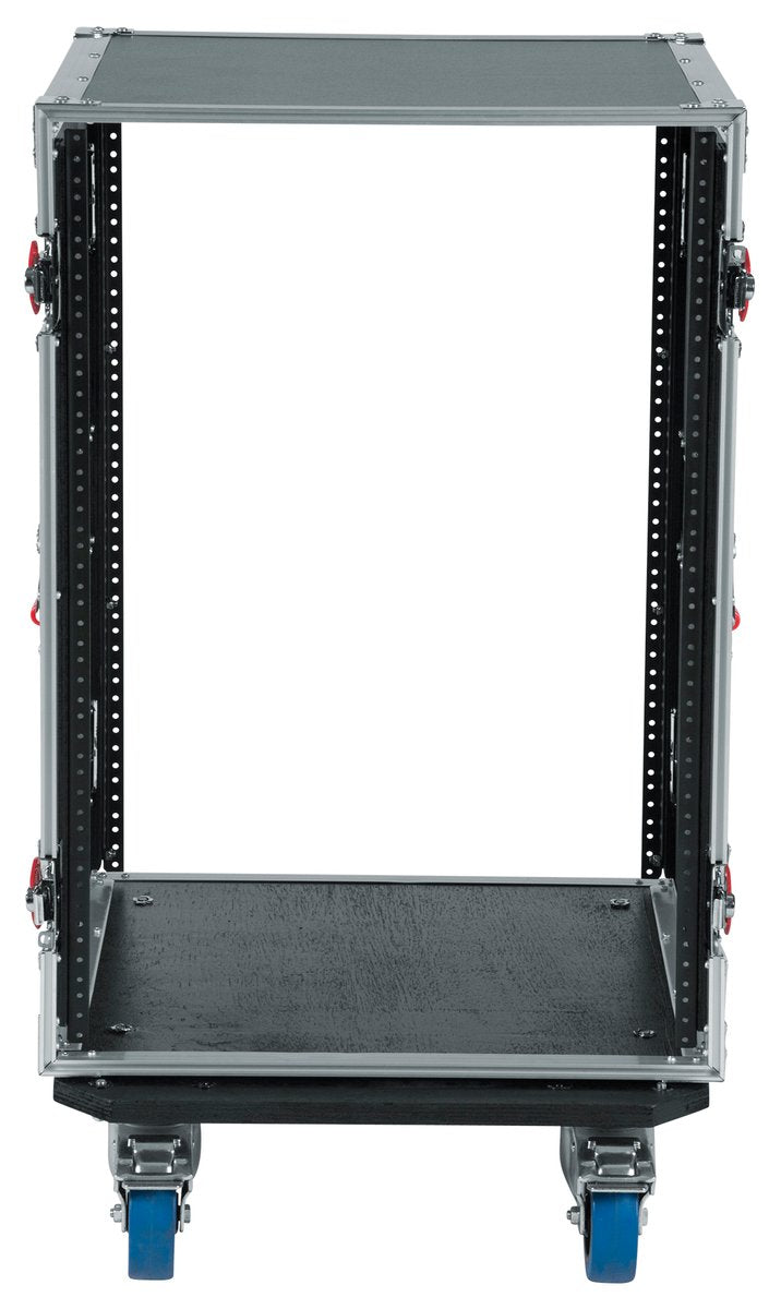 ATA Wood Flight Rack Case; 16U; 17" Deep; w/ Casters
