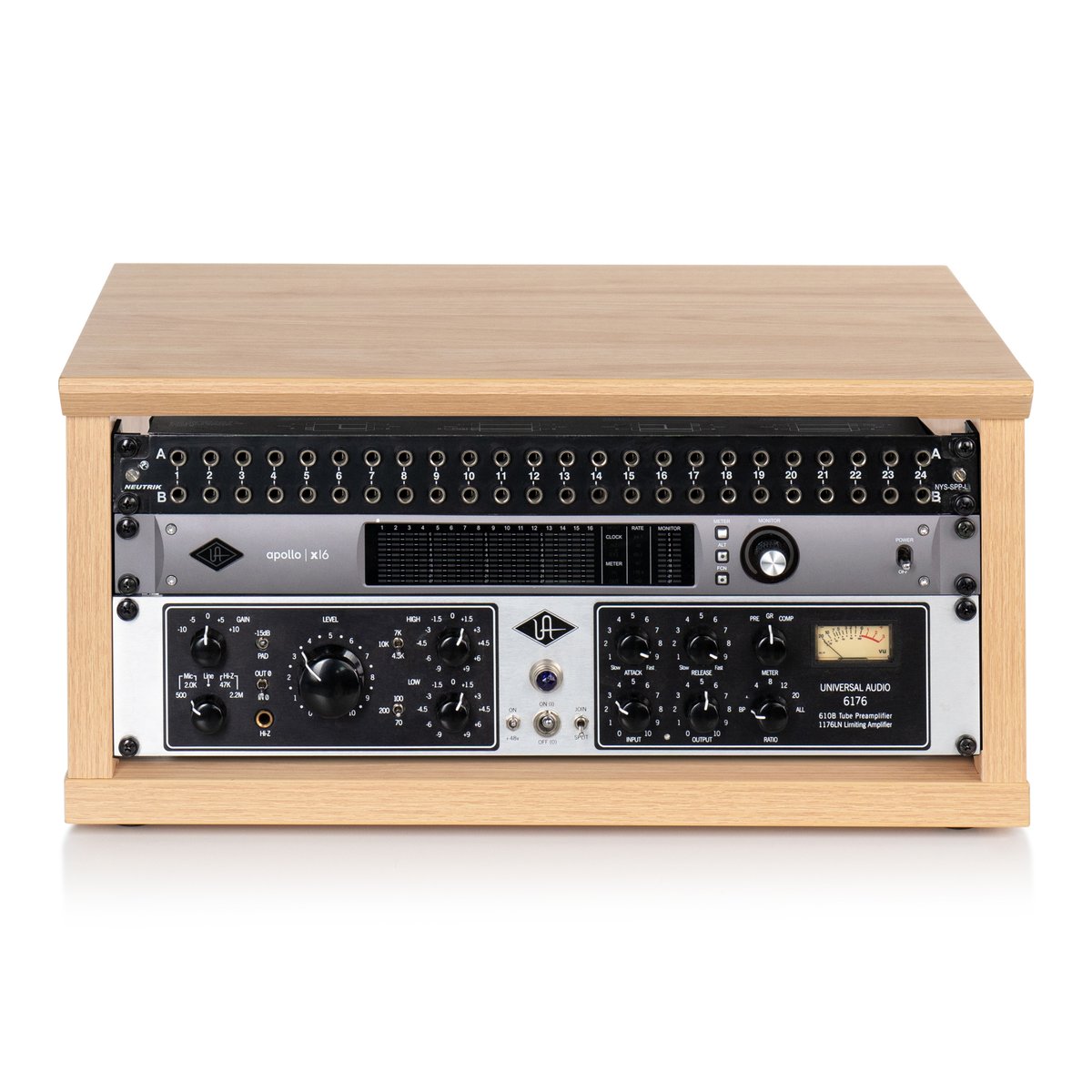 Elite Furniture Series 4U Desktop Studio Rack in Natural Maple Matte Finish