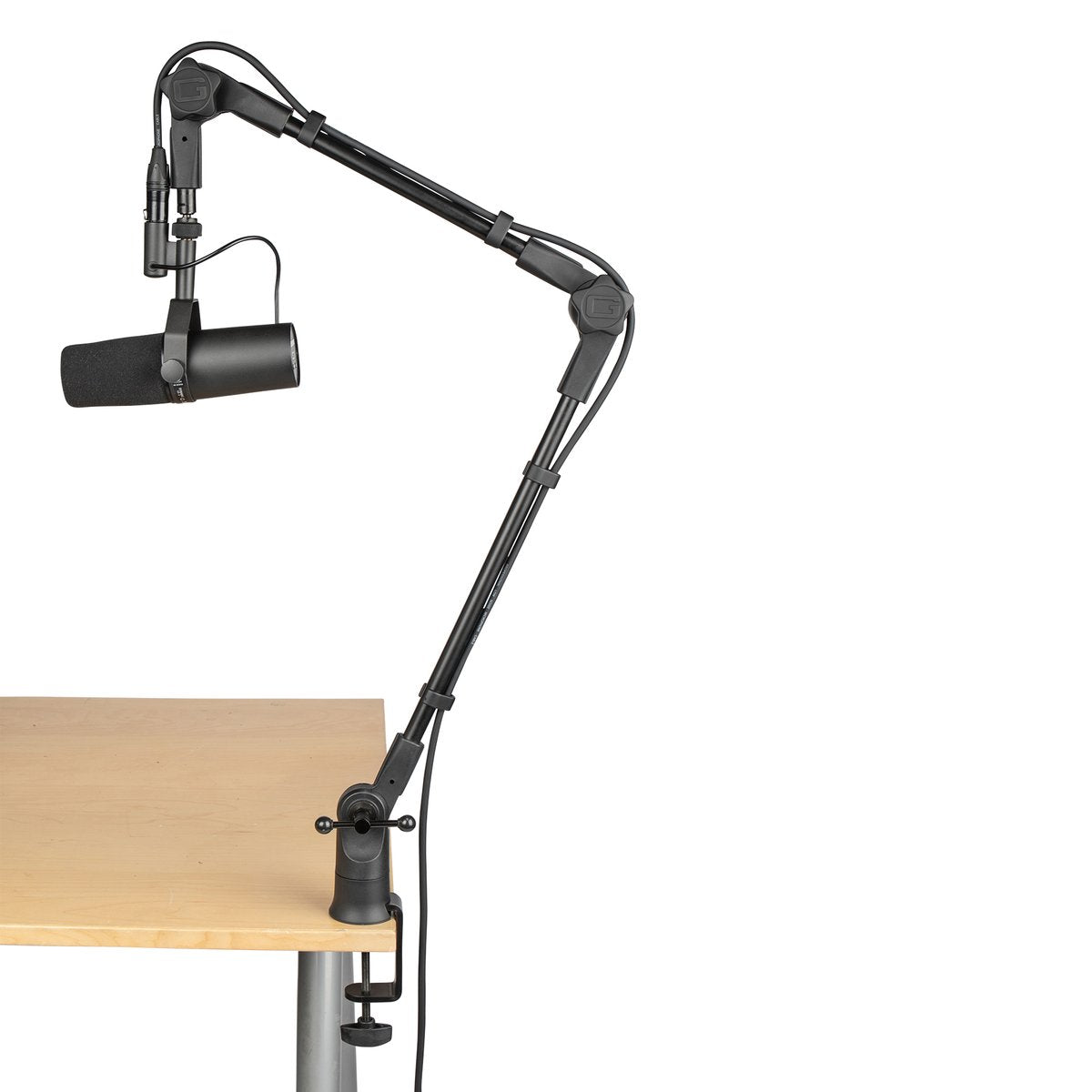 Slim Profile Desktop Mic Stand Boom Arm for Broadcasts, Podcasts, Content Creation, Live Streaming, & Similar Applications