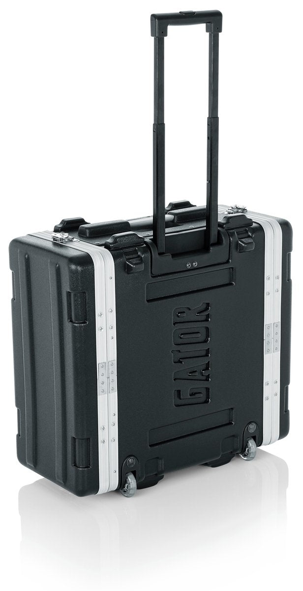 Molded PE Rack Case; Front, Rear Rails; 4U; 19" Deep; Locking, Pull Handle, Recessed Wheels; w/ Power Supply