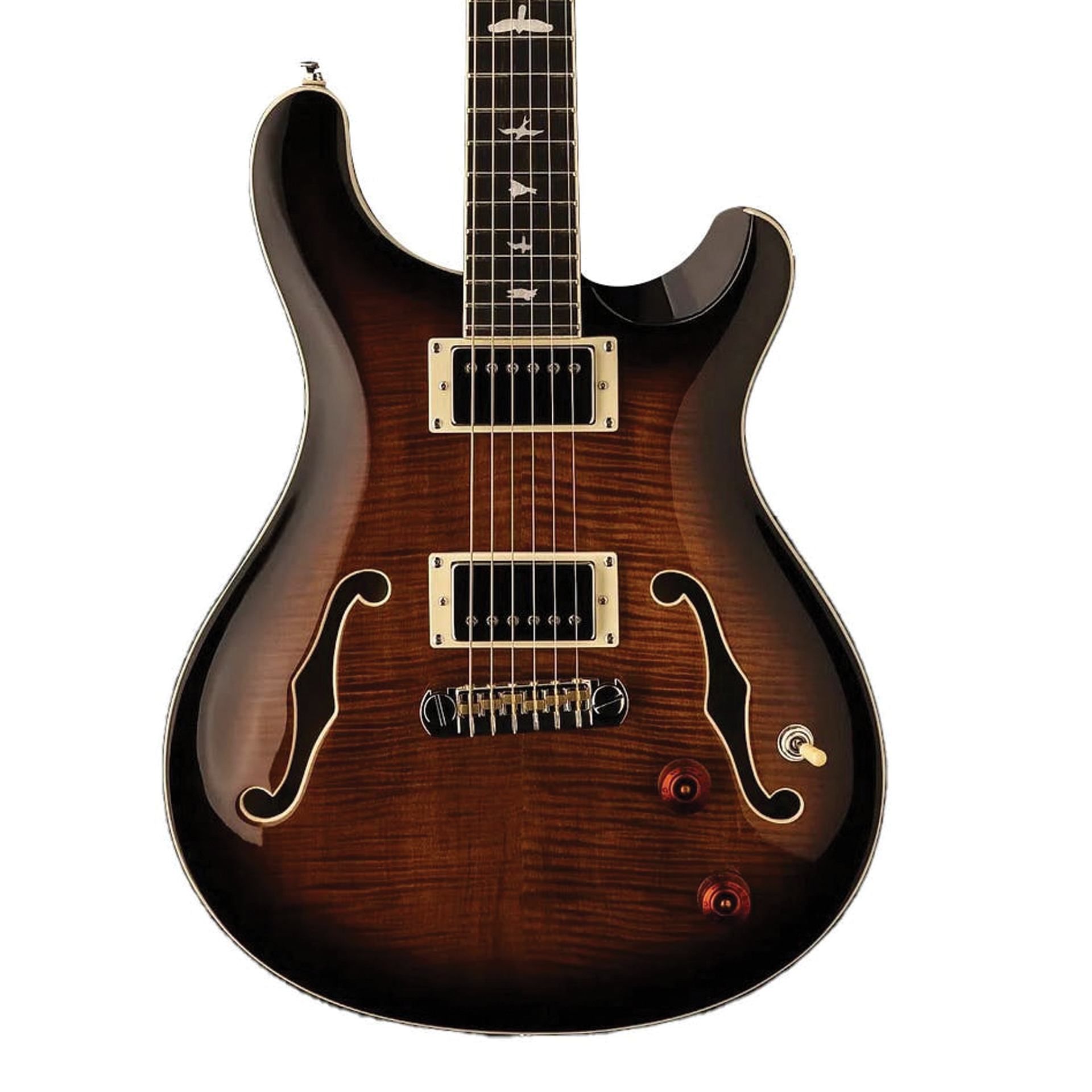 PRS H2ECBBG SE Hollow Body II Electric Guitar in Black Gold Burst