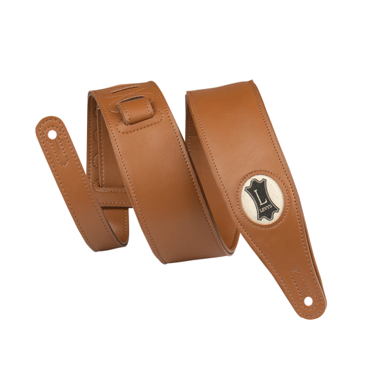 Levy's Leathers - M17VGN-TAN - 2.5" Tan  Vegan Leather Strap - Hemp Levy's Logo