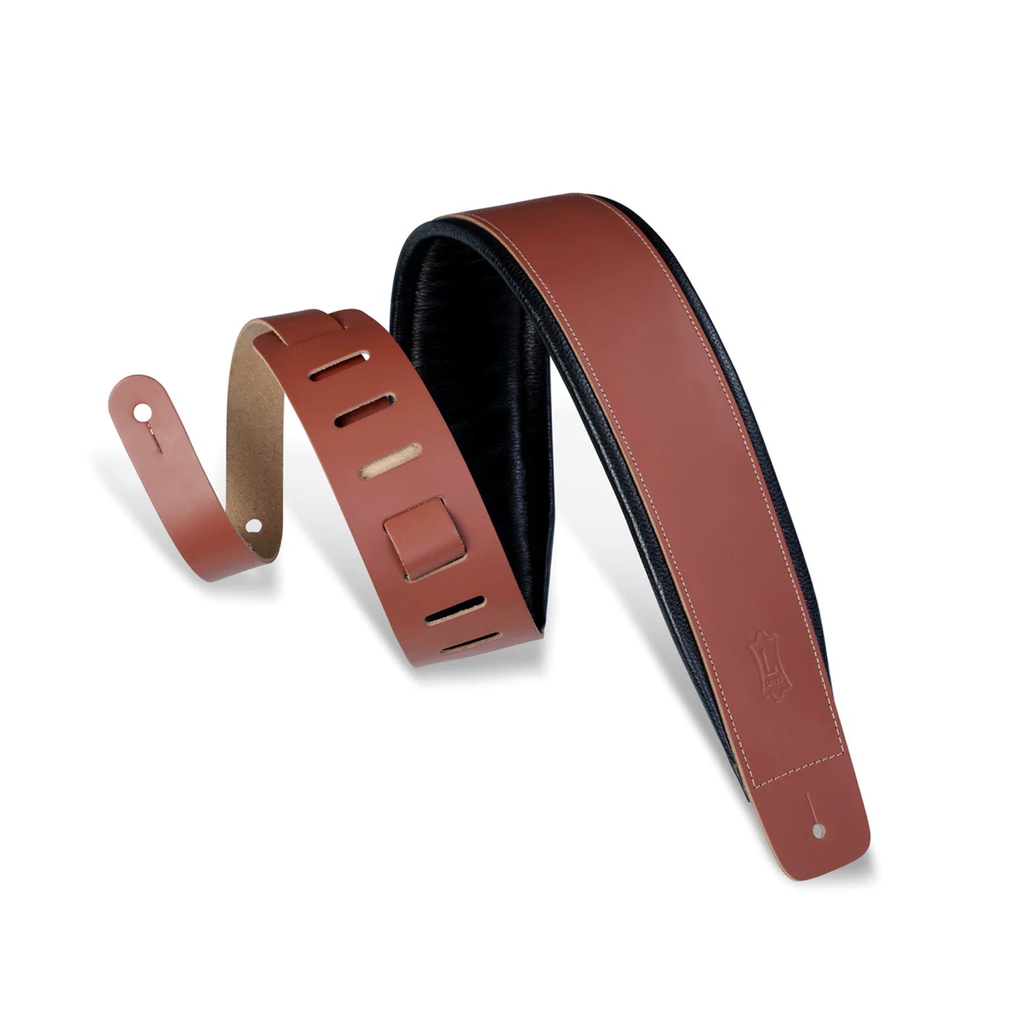 Levy's Leathers - DM1PD-WAL - 3" Wide Walnut Genuine Leather Guitar Strap