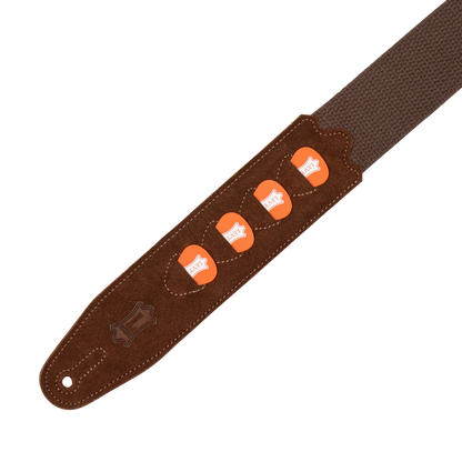 Levy's Leathers - MC2PH-BRN - 2" Brown Cotton Pick Holder Strap