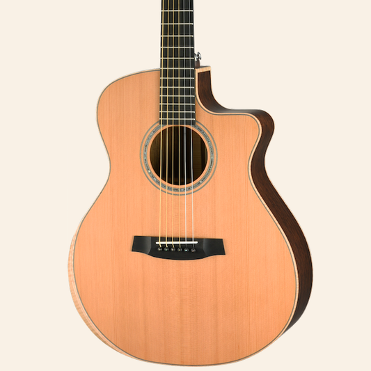 G3033RCE All-Solid Cedar/Ovangkol-Figured Maple Armrest Grand Auditorium Acoustic Cutaway-Electric - Satin Natural
