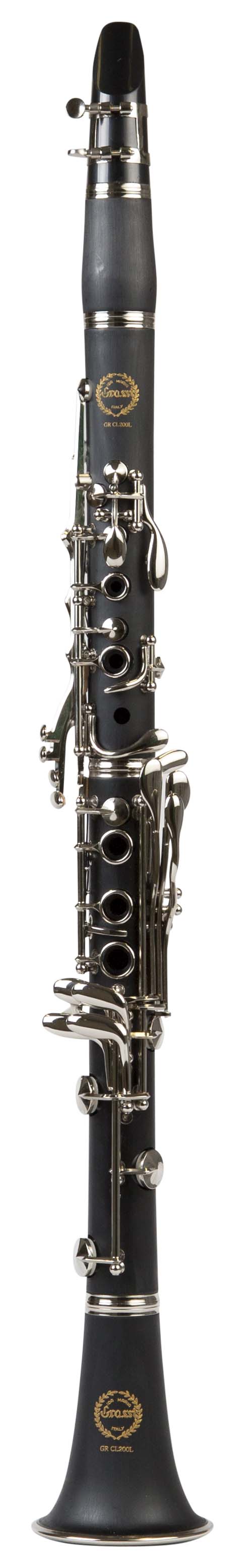 Grassi GR CL200L Clarinet in B&#9837; 18 Keys ABS Body Wood Like Finish Black (Master Series)