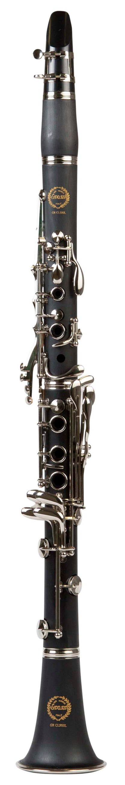 Grassi GR CL200L Clarinet in B&#9837; 18 Keys ABS Body Wood Like Finish Black (Master Series)