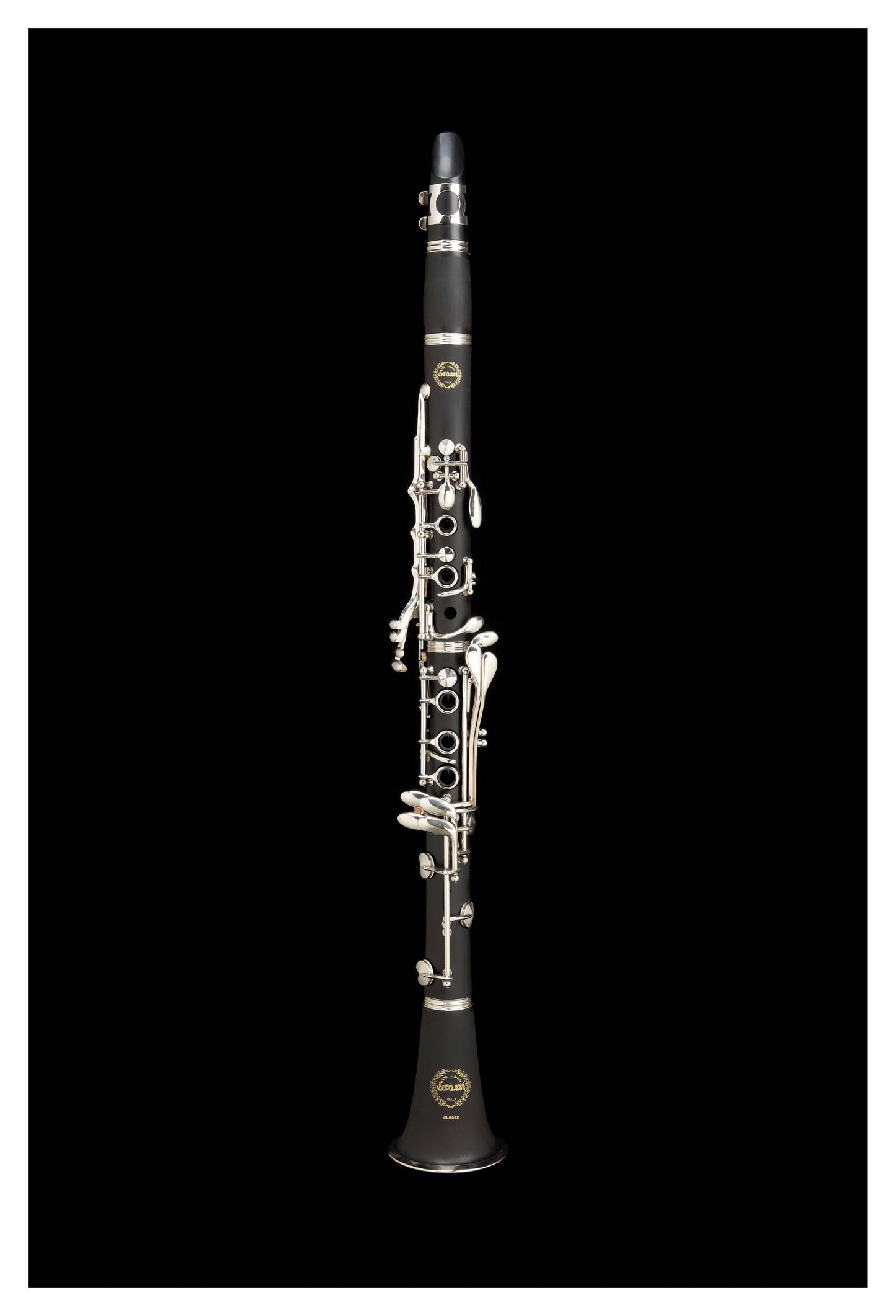Grassi GR CL20SK Clarinet in B&#9837; 17 Keys Student Kit ABS Body Wood Like Finish Black (Master Series)