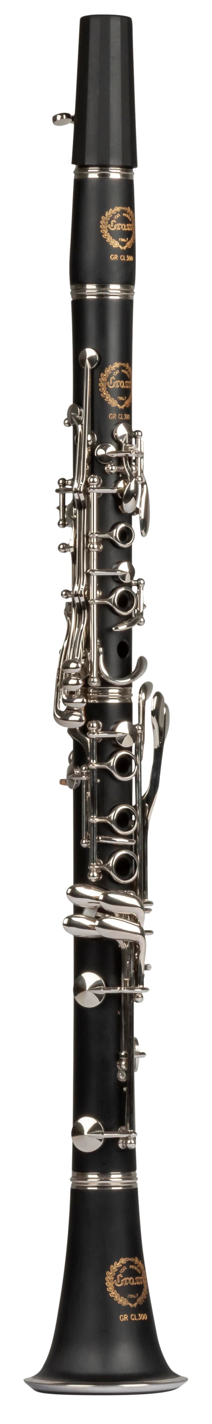 Grassi GR CL300 Clarinet in B&#9837; 17 Keys Pisoni Pads ABS Body Wood Like Finish Black (Master Series)