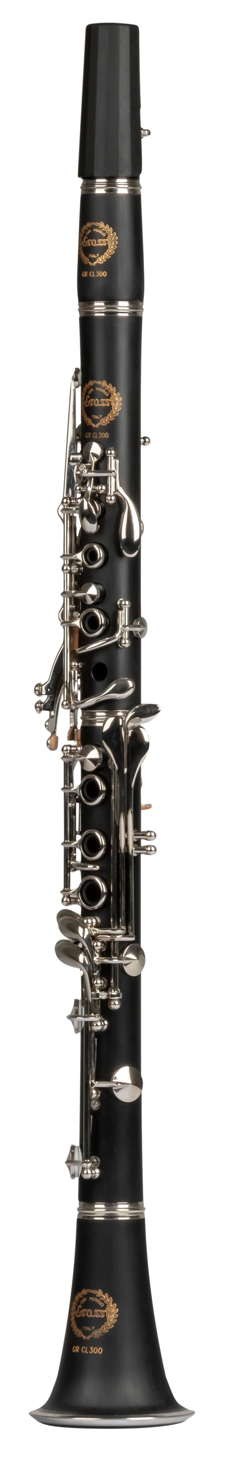 Grassi GR CL300 Clarinet in B&#9837; 17 Keys Pisoni Pads ABS Body Wood Like Finish Black (Master Series)