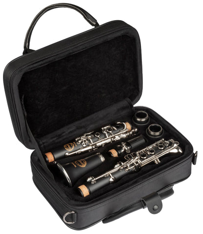Grassi GR CL300 Clarinet in B&#9837; 17 Keys Pisoni Pads ABS Body Wood Like Finish Black (Master Series)