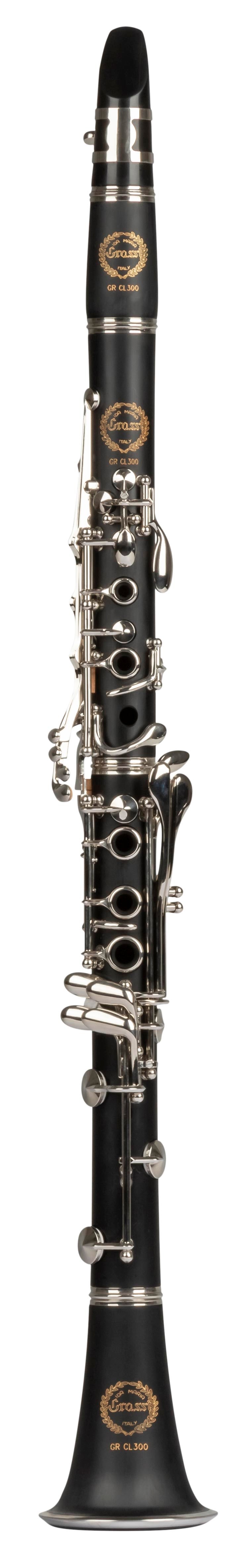 Grassi GR CL300 Clarinet in B&#9837; 17 Keys Pisoni Pads ABS Body Wood Like Finish Black (Master Series)