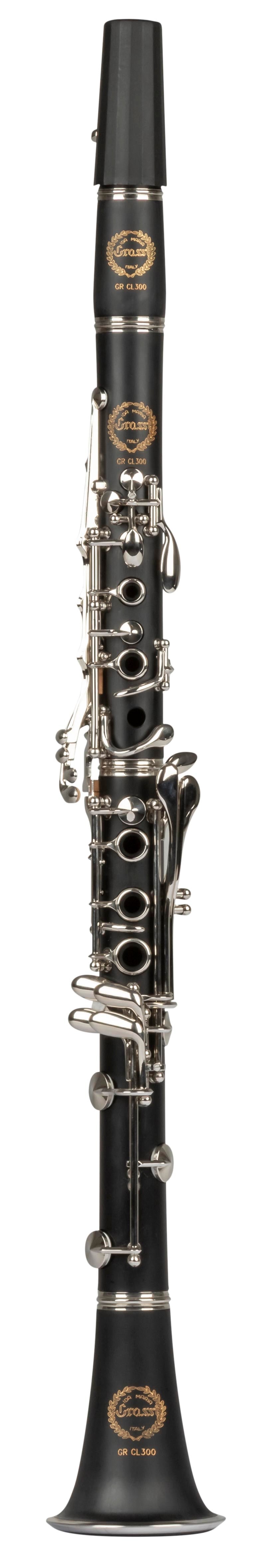 Grassi GR CL300 Clarinet in B&#9837; 17 Keys Pisoni Pads ABS Body Wood Like Finish Black (Master Series)