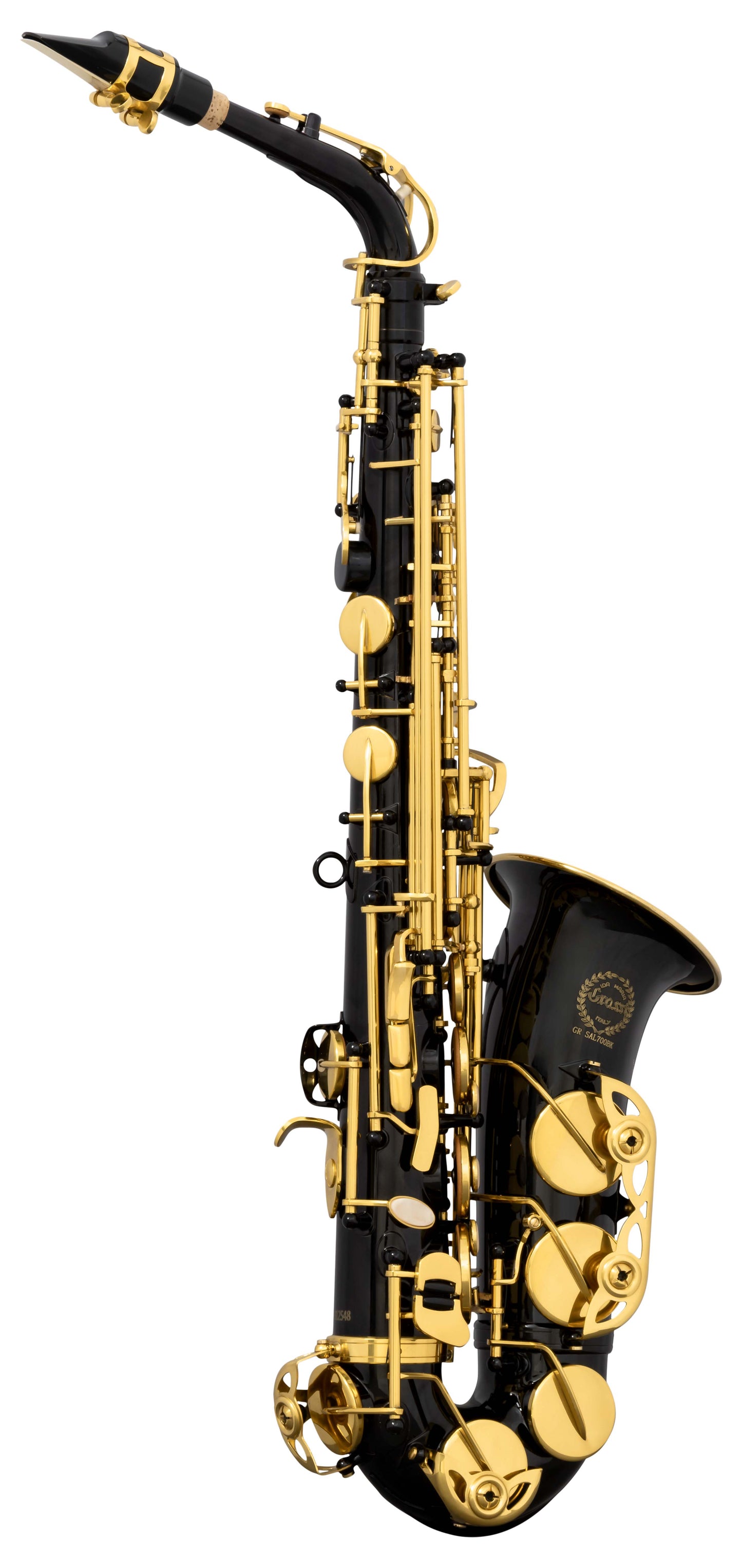 Grassi GR SAL700BK Alto Saxophone in E&#9837; Black and Yellow Brass Lacquered (School Series)