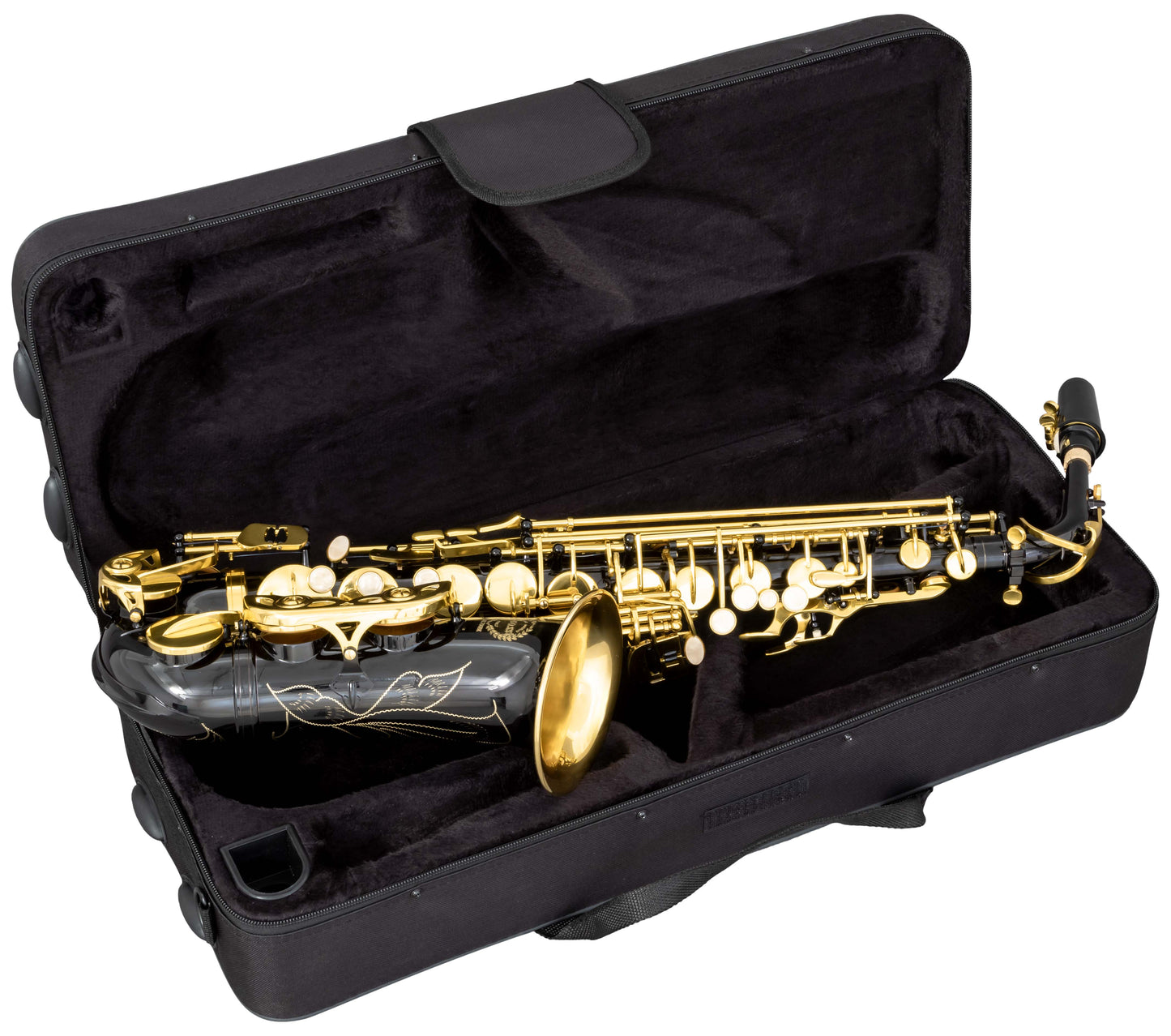 Grassi GR SAL700BK Alto Saxophone in E&#9837; Black and Yellow Brass Lacquered (School Series)