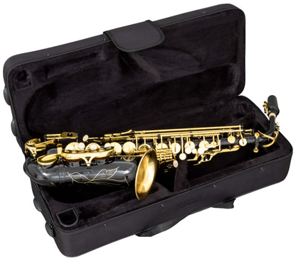 Grassi GR SAL700BK Alto Saxophone in E&#9837; Black and Yellow Brass Lacquered (School Series)
