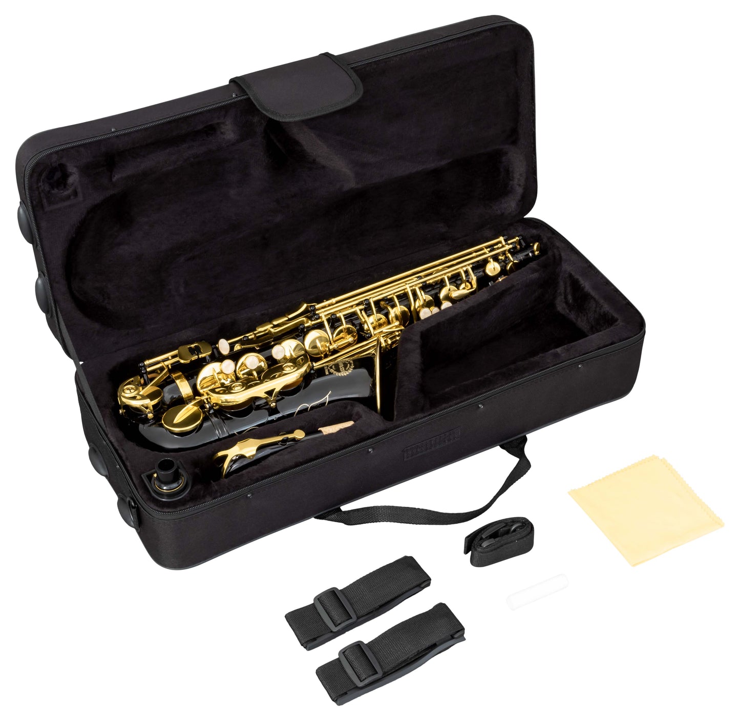 Grassi GR SAL700BK Alto Saxophone in E&#9837; Black and Yellow Brass Lacquered (School Series)