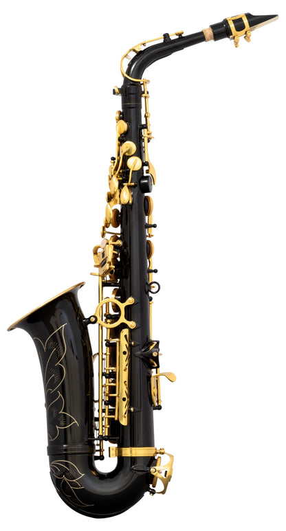 Grassi GR SAL700BK Alto Saxophone in E&#9837; Black and Yellow Brass Lacquered (School Series)