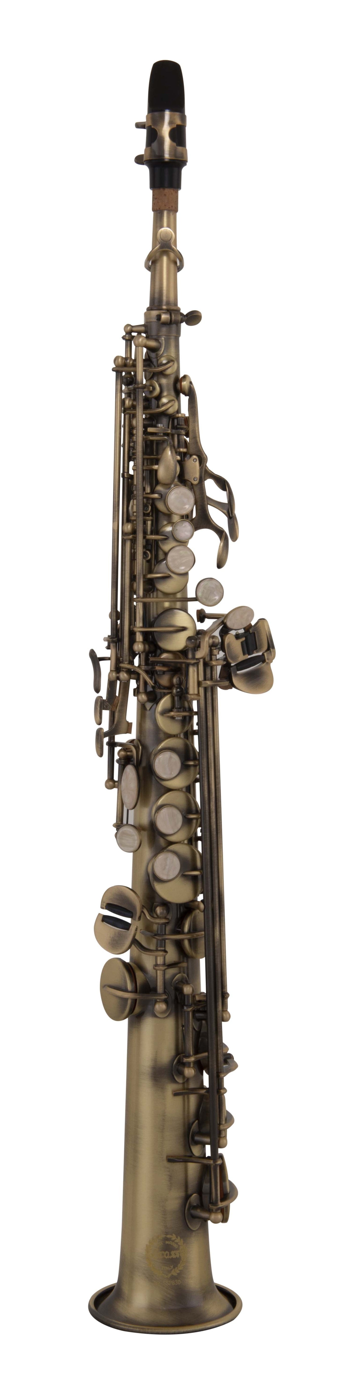 Grassi GR SSP830 Soprano Saxophone in B&#9837; with 2 Necks Antique Finish (School Series)