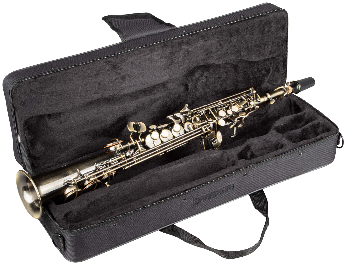 Grassi GR SSP830 Soprano Saxophone in B&#9837; with 2 Necks Antique Finish (School Series)