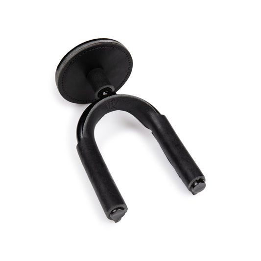 Black Forged Guitar Hanger w/ Black Leather
