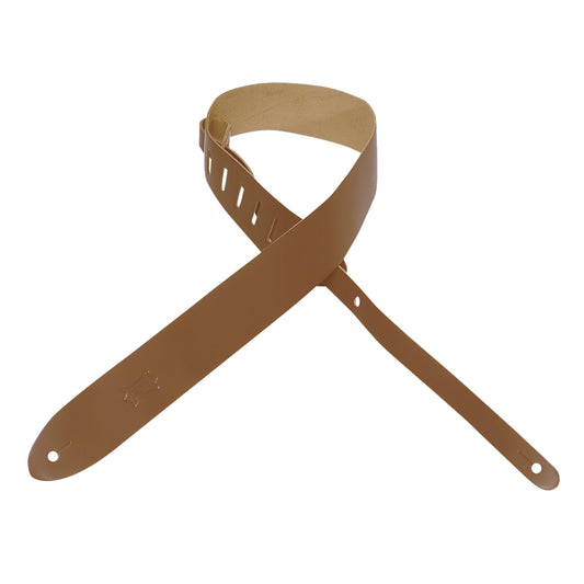 Levy's Leathers - M12-TAN - 2" Wide Tan Top Grain Leather Guitar Strap.