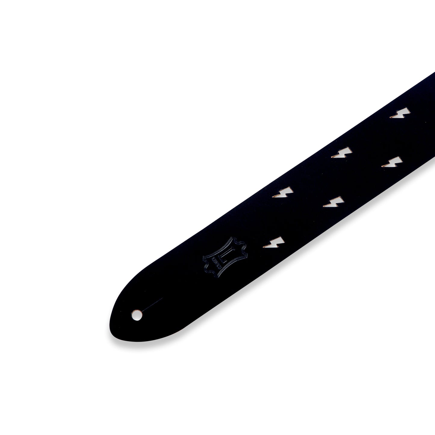 2" Wide Black Chrome-tan Leather Guitar Strap