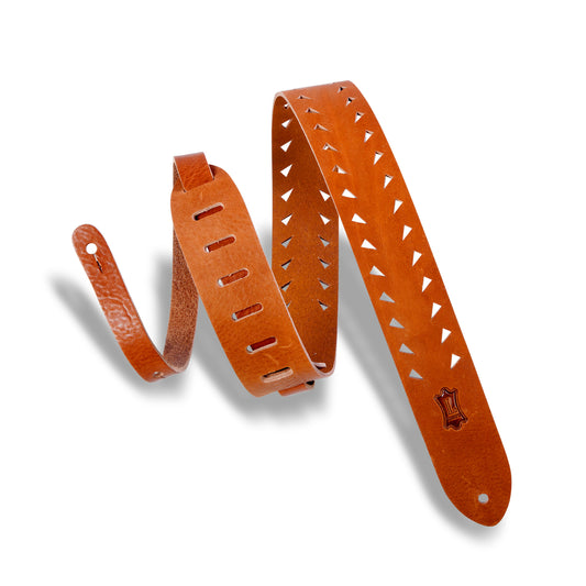 Levy's Leathers - M12TTV-TAN - 2" Wide Tan Veg-tan Leather Guitar Strap