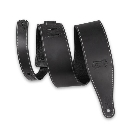 Levy's Leathers - M17BAS-BLK - 2.5" Pull-Up Butter Leather Guitar Strap - BLK