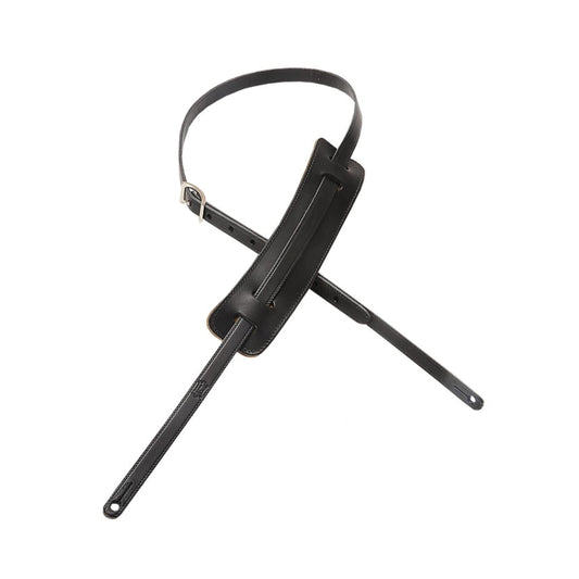 Levy's Leathers - M25-BLK - 5/8" Wide Black Veg-tan Leather Guitar Strap.