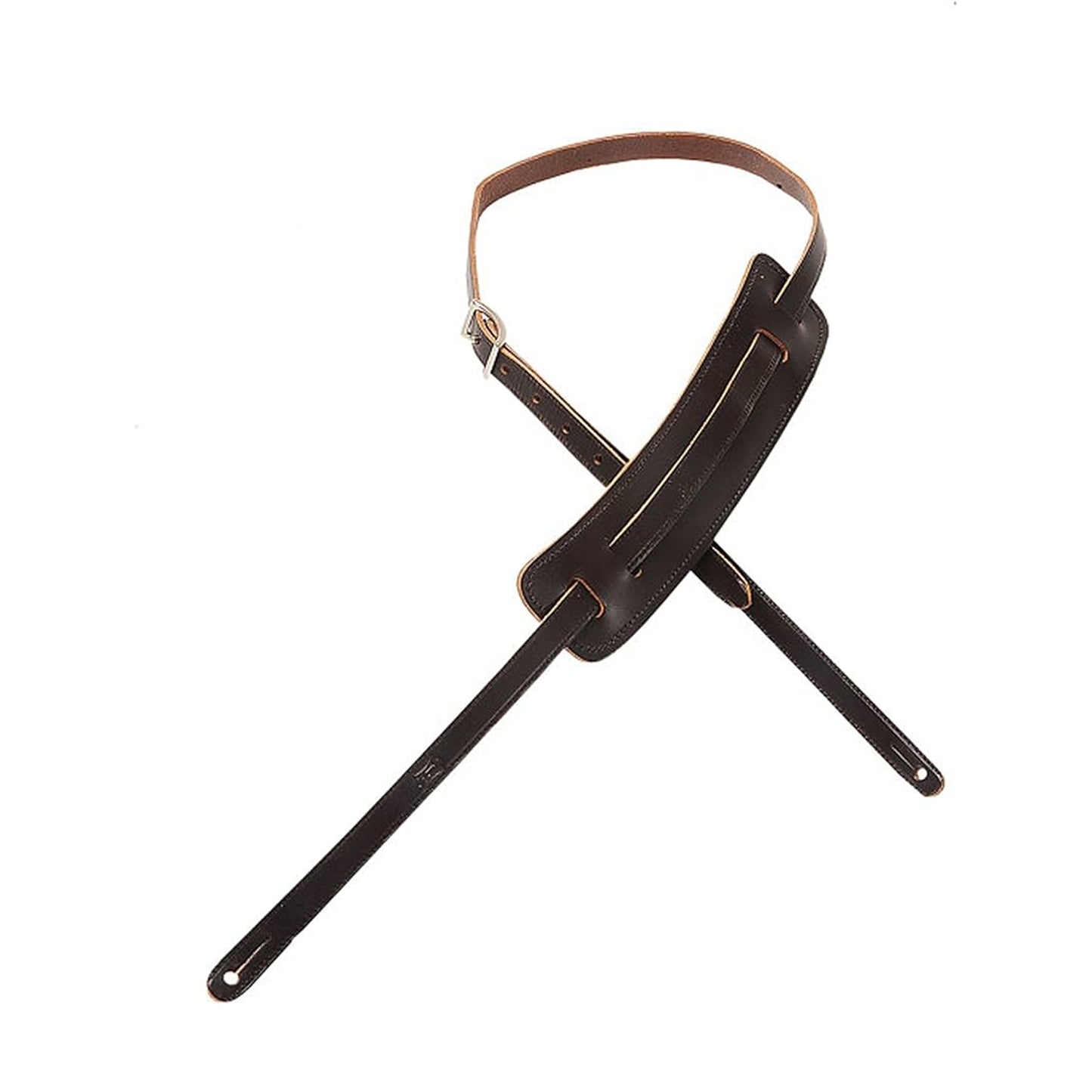 5/8" Wide Dark Brown Veg-tan Leather Guitar Strap