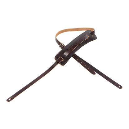 5/8" Wide Dark Brown Veg-tan Leather Guitar Strap