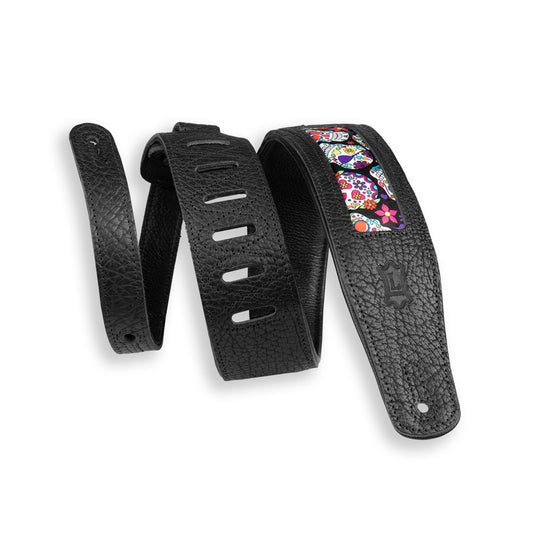 Levy's Calaca Black Leather 2.5"Strap - Eyes