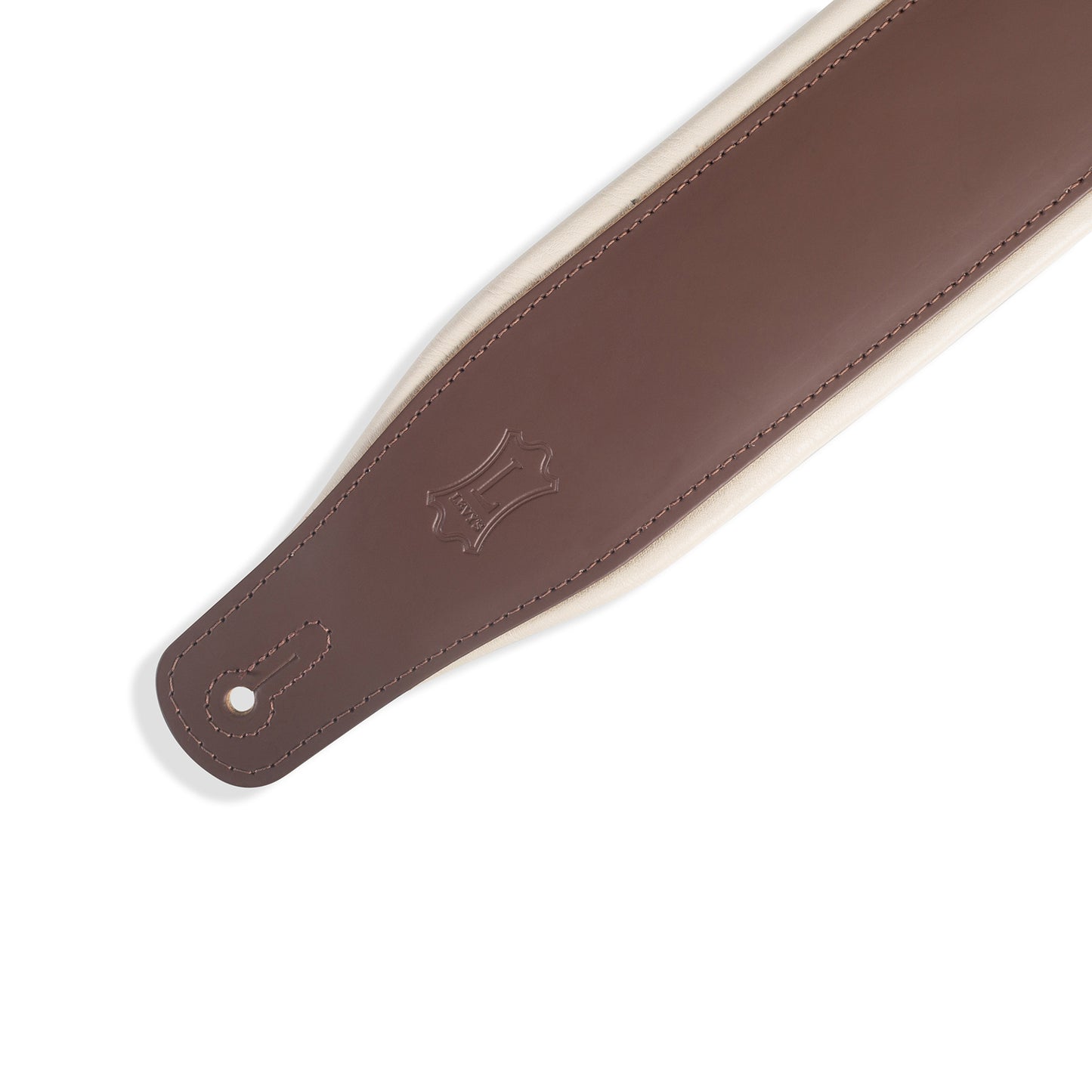 Levy's Leathers - M26PD-BRN_CRM - 3 inch Wide Top Grain Leather Guitar Strap
