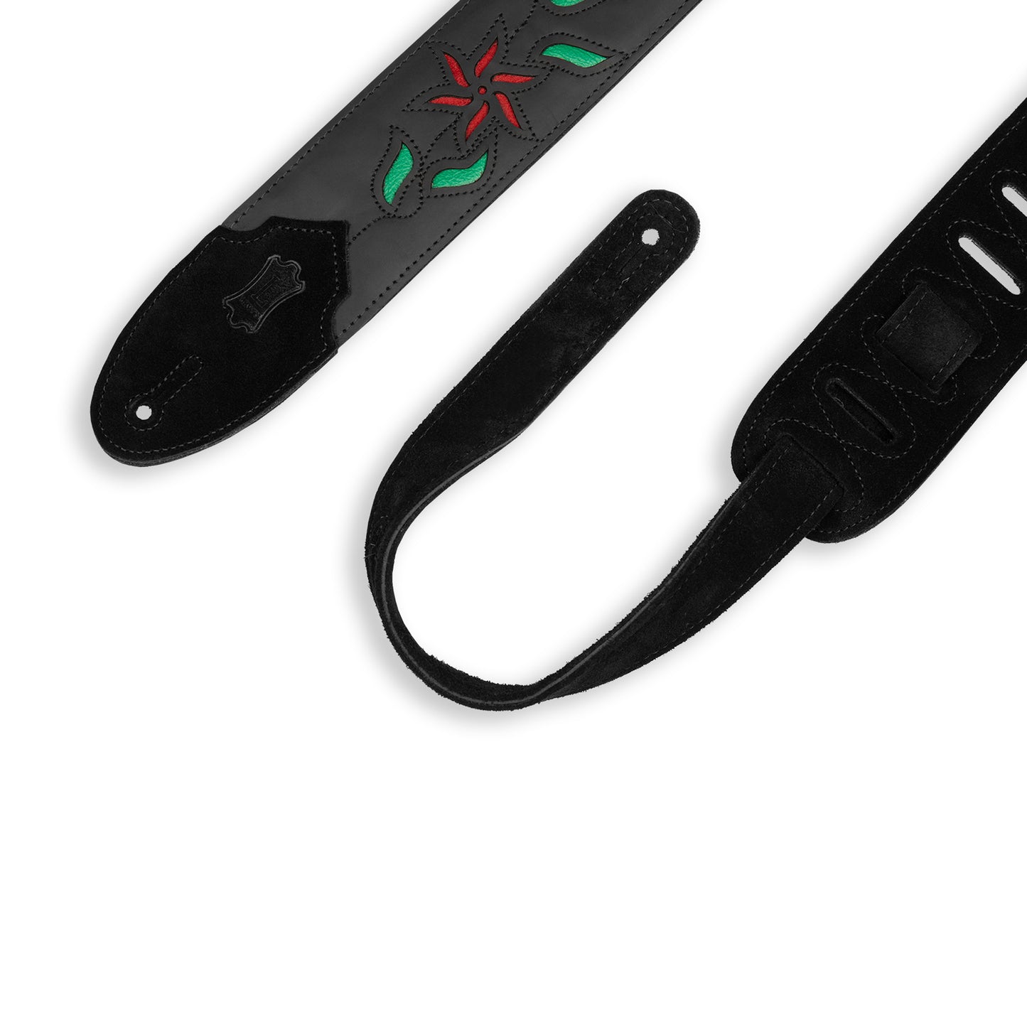 Levy's Leather Flowering Vine Strap-Black w/Red