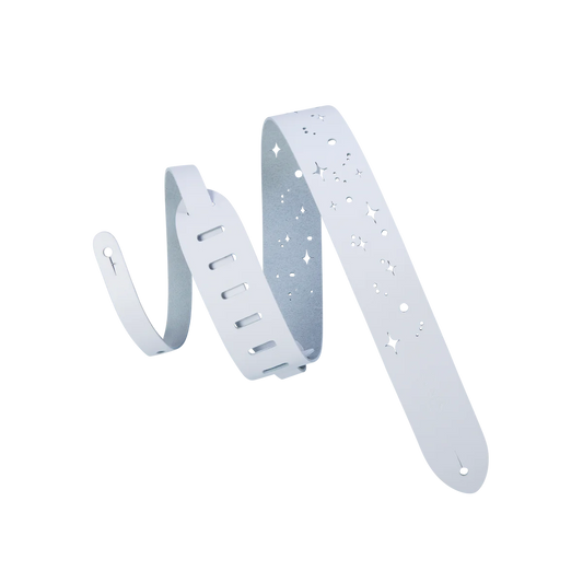 Levy's Leathers - M12GSC-WHT - 2" Wide White Chrome-tan Leather Guitar Strap