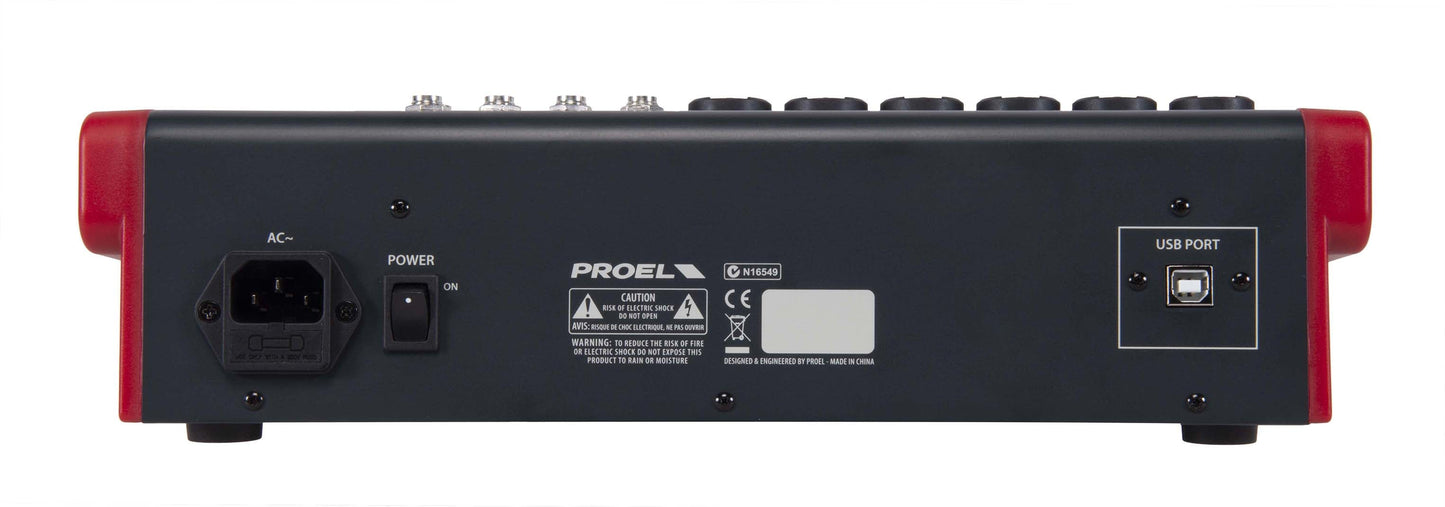 Proel MQ12USB MQ Series 12-Channel Compact Mixer with FX and USB
