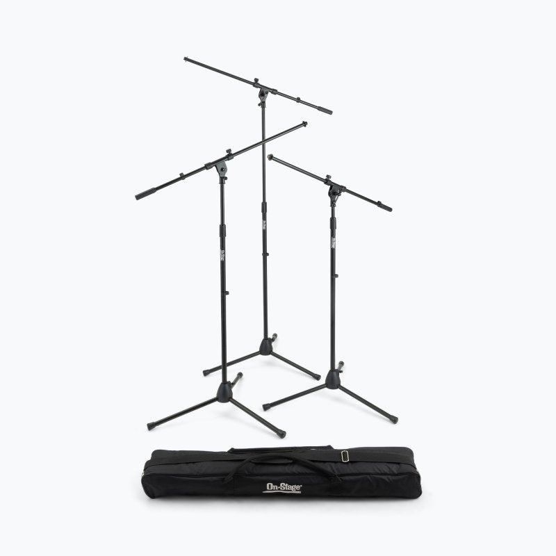 Three Euro Boom Mic Stands with Bag