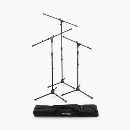 Three Euro Boom Mic Stands with Bag