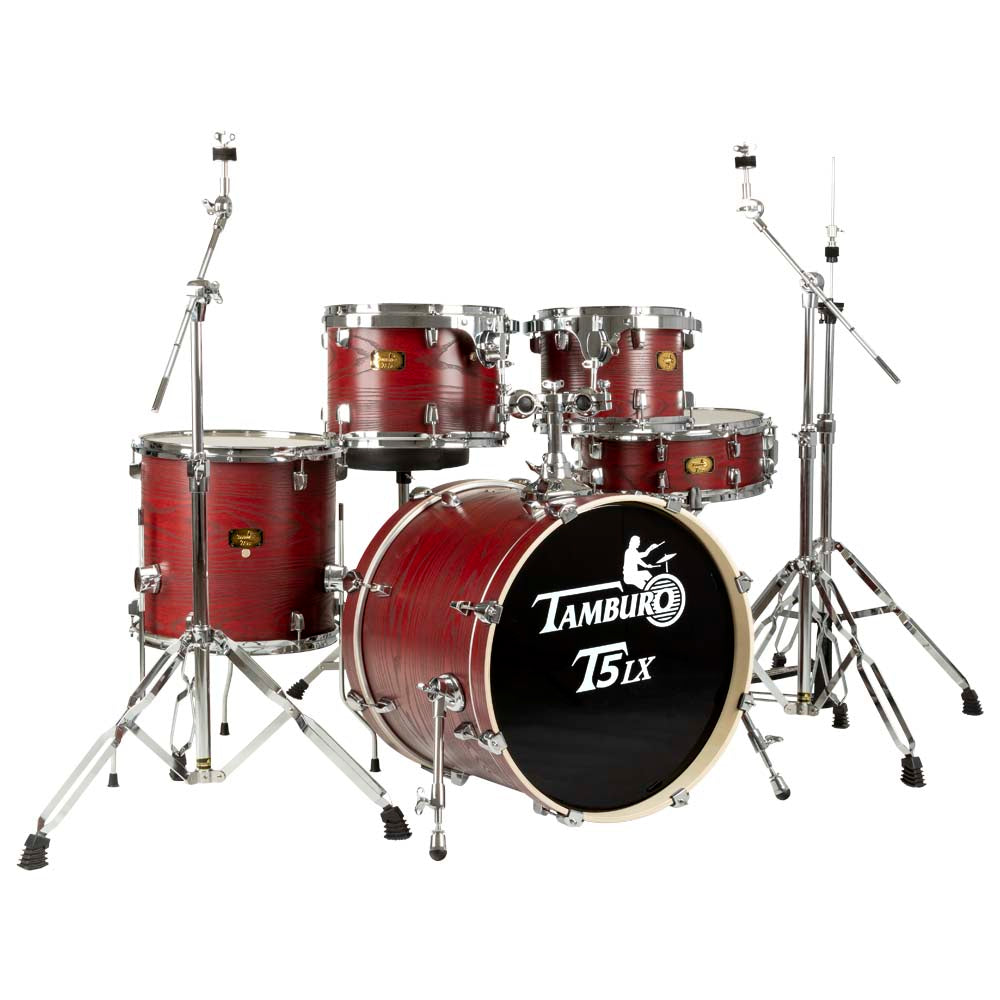 Tamburo TB T5LXS18WGRD Drum Set T5LX series (5-piece, 18" Bass Drum) - Wood Grain Red Finish