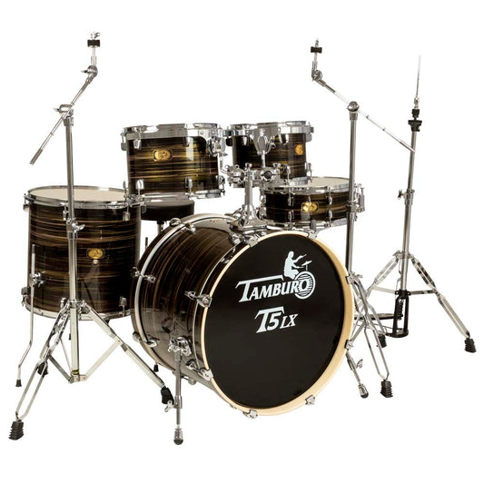 Tamburo TB T5LXR22WGBK Drum Set T5LX series (5-piece, 22" Bass Drum) - Wood Grain Black Finish
