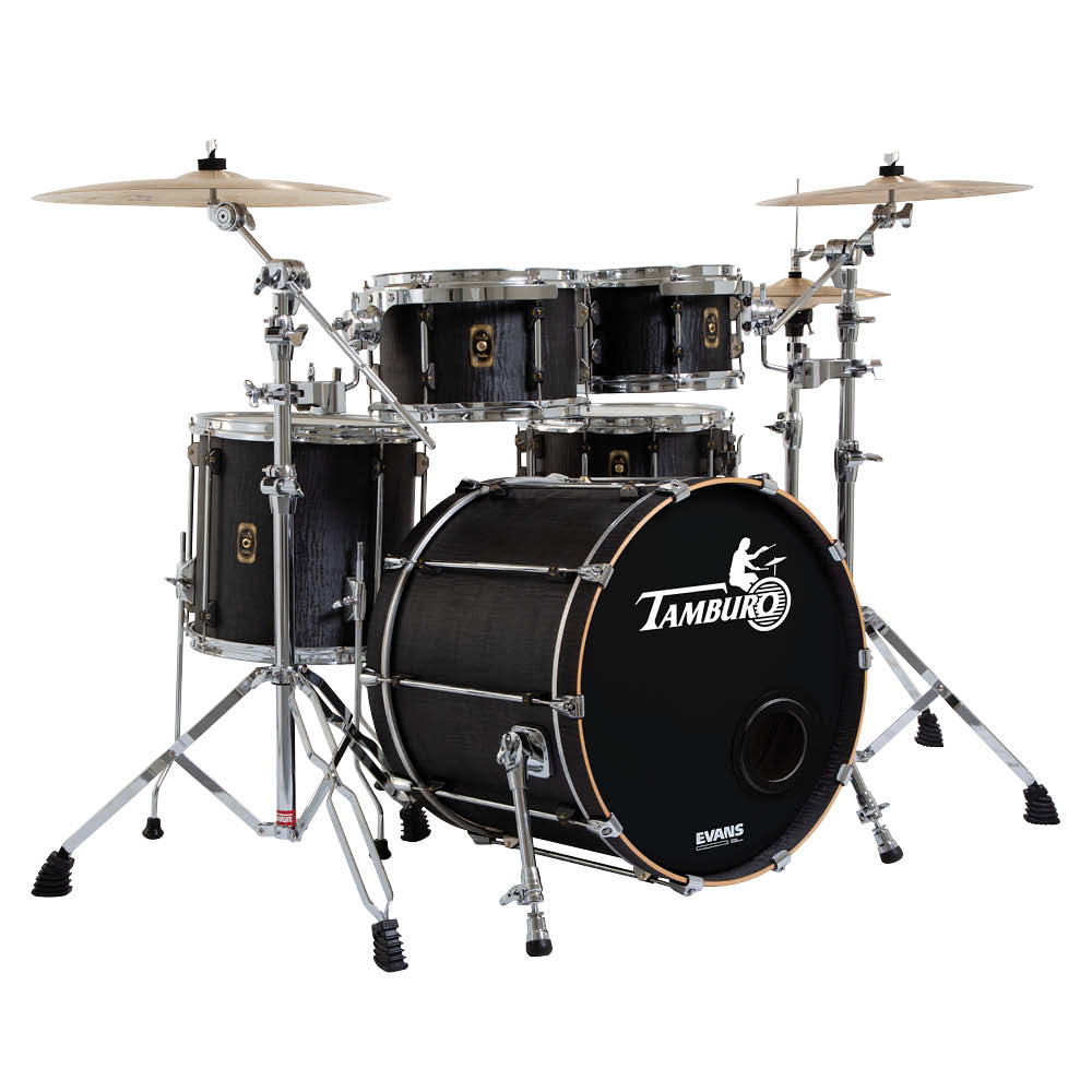 Tamburo UNIKA Series (4-piece wood shell pack with Snare Drum and 18" Bass Drum) - Flamed Black