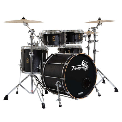 Tamburo UNIKA Series (4-piece wood shell pack with Snare Drum and 18" Bass Drum) - Flamed Black